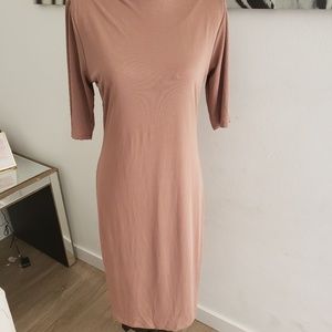 Shine star midi nude dress